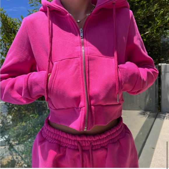 Strawberry Milk Mob - Hot Pink Cropped Zip and Short - Picture 8 of 8